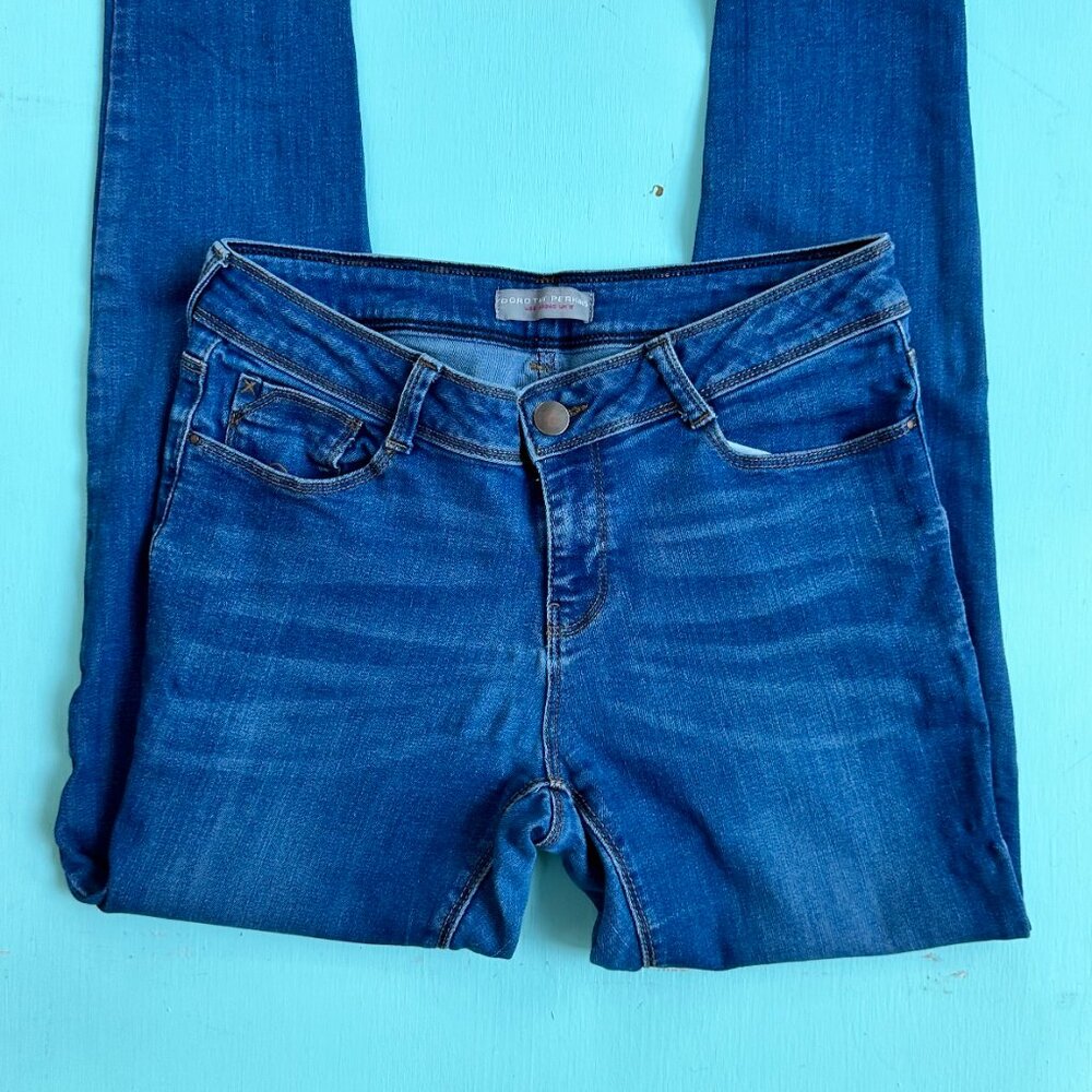 Dorothy Perkins Petite Skinny Jeans Dark Wash Stretch Denim Us 8p Eu 40 View 2